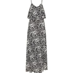 CARNEA Dames maxi-jurk met zebra-print 19222831-CA04, zwart wit, L, zwart, wit, L