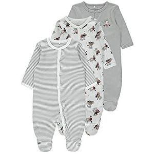 NAME IT Baby pyjama NBNNIGHTSUIT 3-pack, organisch katoen, legering., 86 cm