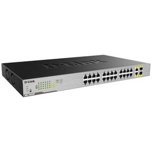D-Link - DGS-1026MP - Gigabit Switch - Zwart - 26 Poorten, 24 PoE, 2 Gigabit Combo Uplink