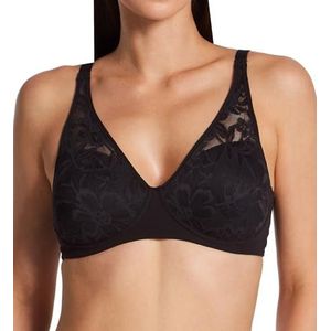 Bali Women's Breathe Wireless, Cotton Modal T-Shirt Bra, Full Coverage, Breathable, Convertible Straps, Black