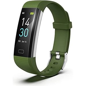 Hi5 S5 Fitnessarmband, fitnesstracker, horloge, smartwatch, IP68 waterdicht, activiteitstracker met hartslag, slaapmonitor, bewegingsherinnering, calorieënteller en meldingen, groen
