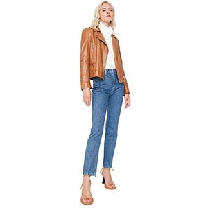 Trendyol Vrouwen Hoge Taille Rechte Been Bootcut & Flared Jeans, marineblauw, 60