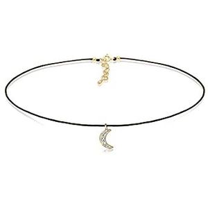 Elli Halsketting Choker Halbmond Kristalle Silber