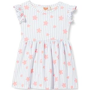 Koton Babygirl jurk met bloemenprint, mouwloos, ronde hals, katoen, Ecru Stripe, 9-12 Monate