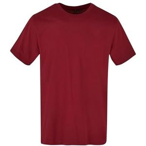 Build Your Brand Basic T-shirt voor heren, ronde hals, rood (cherry), L