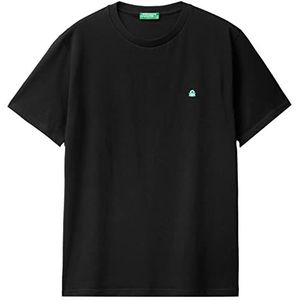 United Colors of Benetton T-Shirt 3MI5J1AF7, zwart 100, XS heren, Zwart 100, XS