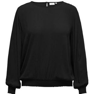 ONLY CARMAKOMA Dames Caradana L/S Smock Top WVN blouse met lange mouwen, zwart, 46 NL