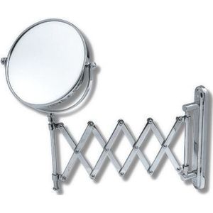 NOVA Exclusieve badkamerspiegel cosmetische spiegel met beweegbare arm hotelspiegel chroom uitvoering 1:1 weergave en 2 x zoom achterzijde-Novaservice