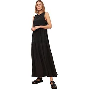 Trendyol Dames Maxi Shift Regular Geweven Jurk, Zwart, 64