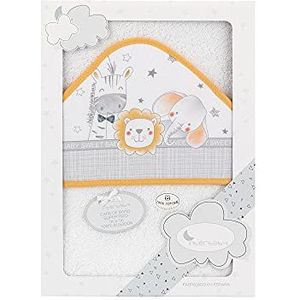 Interbaby 01229-72 Baby badhanddoek met capuchon ANIMALITOS wit en oranje, oranje