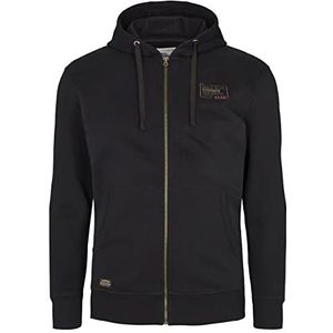 North 56Denim - Sweatshirt met capuchon met rits - 60% katoen, 40% polyester - 0099 Black, zwart, 3XL grote maten