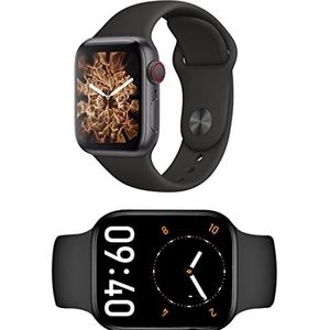 Bemory (T050+) Smartwatch voor heren, 4,9 cm (1,76 inch), sportsmartwatch, hartslagmonitor, slaaphorloge, stappenteller, calorieën, zwart