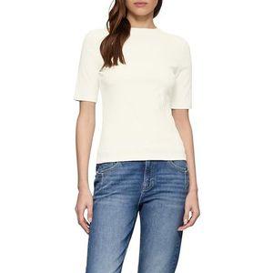 T-shirt - Geribbeld - Zwart - Katoenmix