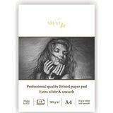 SMLT PS-10 (308)/PRO Line A4 Bristolpapierblok voor professioneel, 308 gsm, bijzonder wit en glad papier, 10 vellen