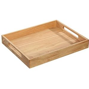 Zassenhaus Dienblad hout | rechthoekig | 44 x 36 x 6 cm | met handgrepen | ontbijtdienblad | houten dienblad decoratie | tablet voor servies | duurzaam geteelde rubberboom -hout