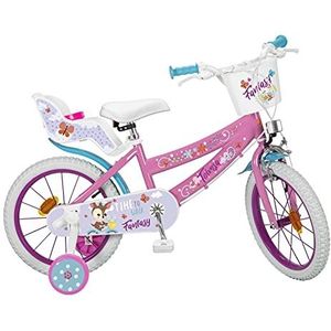 TOIMS Girls Pik&Roll kinderfiets 16"" Fantasy Walk, roze