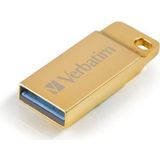 Verbatim Metal Executive USB 3.0 Drive - 16 GB, USB-stick, water- en stofdicht, 80 MB/s lezen - 25 MB/s schrijven, goud
