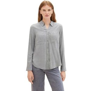 TOM TAILOR Damesblouse, 21373 - Medium Silver Grey Melange, 32