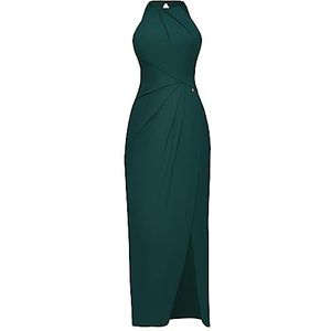 Angelika Józefczyk, Sofia Damesjurk, gedrapeerde gebreide jurk, maxi-lengte, groene kleur, maat L, groen, 42