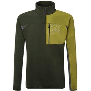 Rock Experience REMC02441-W973 Kobra Mock Neck Hz Man Fleece Heren Shirt met lange mouwen 1642 Kombu Green+2293 Cardamom Seed+O014 Grey Mel S