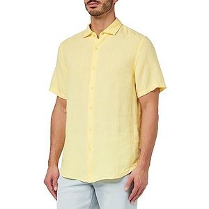 Superdry Studios Casual Linen S/S Shirt Heren Sweatshirt, Goud (Aspen Gold), L