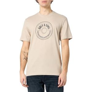 ONLY & SONS Onslamer Life Reg Logo Ss Tee Werk-T-shirt voor heren, Zilvervoering., S