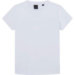 Hackett London Am Emboss T-shirt voor jongens, wit (wit), 7 jaar, Wit (wit), 7 jaar