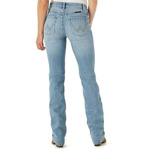 Wrangler Dames Willow Mid Rise Performance Taille Boot Cut Ultimate Riding Jean, Light Wash, 9-34, Lichtwasbaar, 9-34