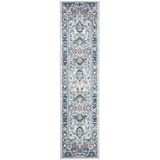 SAFAVIEH Traditioneel tapijt voor woonkamer, eetkamer, slaapkamer - Brentwood Collection, korte pool, lichtgrijs en blauw, 61 x 244 cm