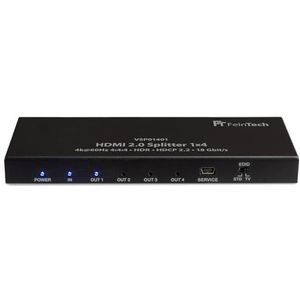 FeinTech VSP01401 HDMI 2.0 Splitter 1 op 4 Verdeler Downscaler Ultra-HD 4K 60Hz HDR