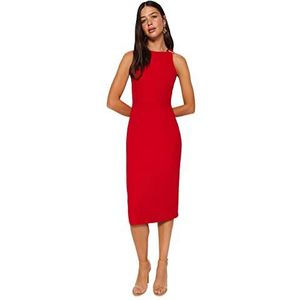 Trendyol FeMan Bodycon Regular fit geweven jurk, rood, 40, Rood, 38