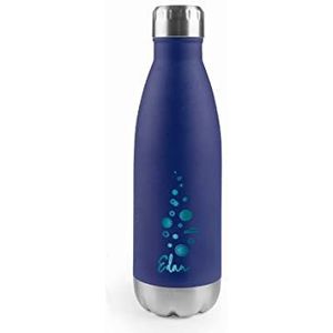 Lacor - 62588 roestvrij stalen fles, edan, waterfles, dubbele isolatiewand, schroefsluiting, BPA-vrij, inhoud: 0,5 l, marineblauw