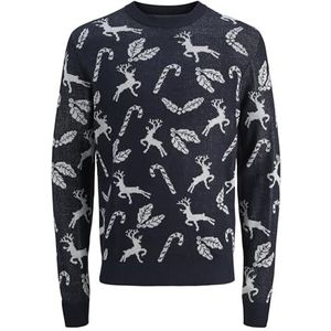 JACK & JONES Jjxmas Andrew Knit Crew Neck, sky captain, L