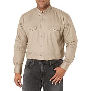 Wrangler Heren geschilderd woestijn twee zakken lange mouwen knop werkshirt shirt shirt, bruin, L tall