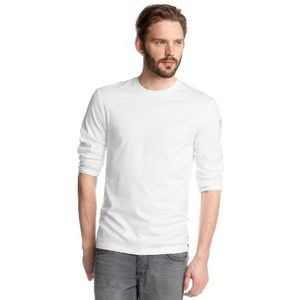 edc by ESPRIT Heren shirt met lange mouwen 012CC2K001, wit (white 100), 58 NL (XXL)