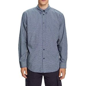 ESPRIT Overhemd van katoen-popeline, grijs/blauw (grey/blue), S