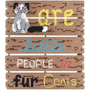 Janlynn Katten zijn Pallet-ables Plastic Canvas Kit, Acryl, Veelkleurig, 8,5x11x1,5 cm