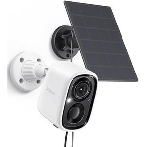 X-SENSE Bewakingscamera voor buiten, batterij op zonne-energie, 5000 mAh batterij, wifi-camera, bewegingssensor, kleuren-nachtzicht, 2-weg audio, cloudgeheugen, spotlights, IP65 waterdicht, SSC0A
