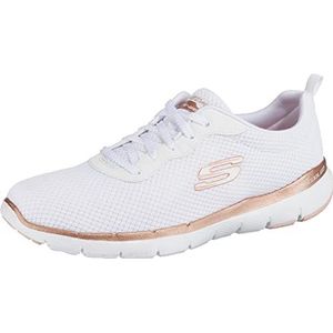 Skechers FLEX APPEAL 3.0 FIRST INSIGHT dames Trainers Low-Top , Wit Wit Mesh Rose Goud Trim Wtrg, 38.5 EU