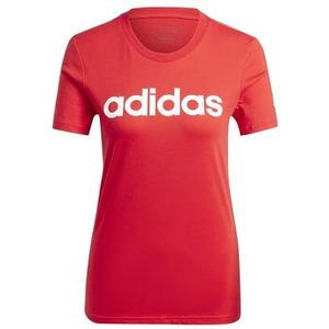 adidas Dames Essentials Slim Logo Tee, better scarlet, S Short