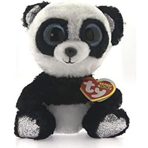 Ty - Pluche - Beanie Boos - Panda - Bamboe - Zwart en Wit - Glitter Blauwe Ogen - Glitter Zilveren Ogen En Poten - Het Knuffel met Grote Sprankelende Ogen - 28 Cm - 36463