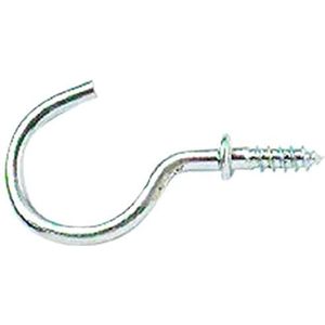 Bulk Hardware BH01525 25 mm verchroomde haken (verpakking à 10), wit, stuks