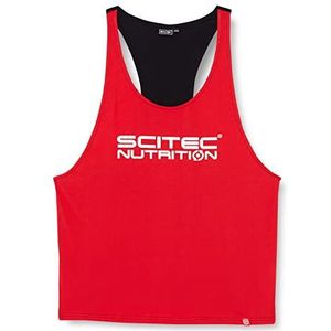 Scitec Nutrition Mouwloos T-shirt, merk, model Johnny Male Bodybuilding Tank Top, rood/zwart XXXL