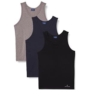 Navigare Shirt met bandjes voor heren, 3 stuks, Veelkleurig (grijs/zwart/marine), XL