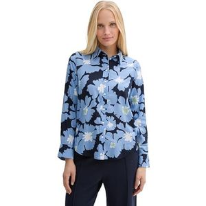 TOM TAILOR Dameshemdblouse met patroon, 37195 - Navy Paper Cut Design, 34