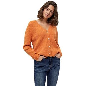 Peppercorn Dames Flores V-hals Cardigan, Peach Caramel Melange, XL