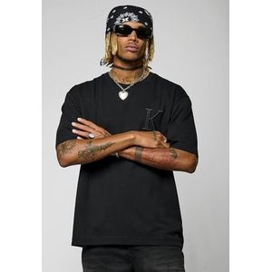 Kaporal, Heren T-shirt, losse pasvorm, korte mouwen, ronde hals, breme model, kleur zwart, maat M, Zwart, M