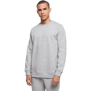 Build Your Brand Organic Basic Crew Sweatshirt voor heren, HEATHERGREY, XXL