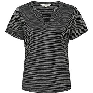 Part Two T-shirt voor dames, regular fit, V-hals, korte mouwen, jersey, Dark Navy Stripe, M