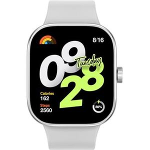 Xiaomi Redmi Watch 4 AMOLED-display, 1,97 inch, 20 dagen batterijduur, 150 + sportmodi, geïntegreerde GPS, draaibare kroon, grijs